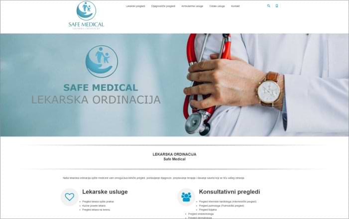 Web sajt - Lekarska ordinacija Safe Medical