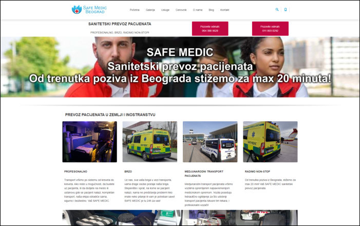 Web sajt - Safe Medic | sanitetski prevoz pacijenata